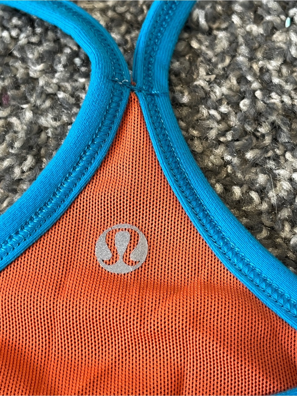 lululemon athletica Reversible Navy Power Y Tank with Bright Blue Trim Size 8 - Picture 10 of 10